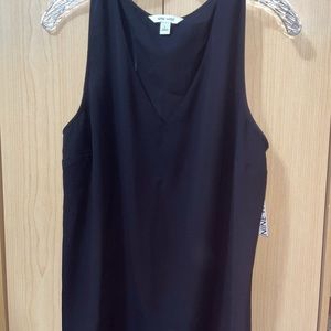 Nine West V-Neck Tank : mineral black, size L